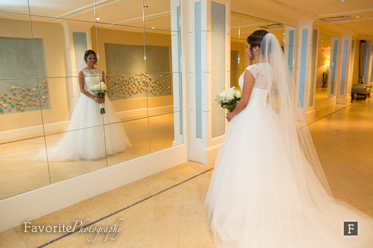 Bride in Mirror Wedding Photo